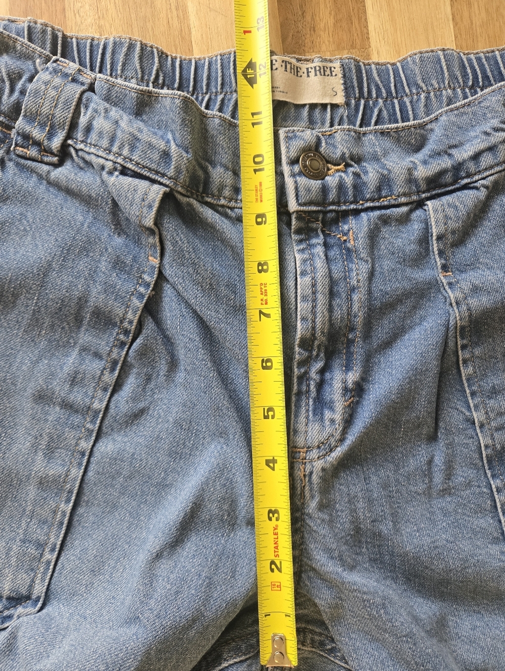 We The Free light blue denim elastic-waist Wide Leg pants - Picture 5 of 7